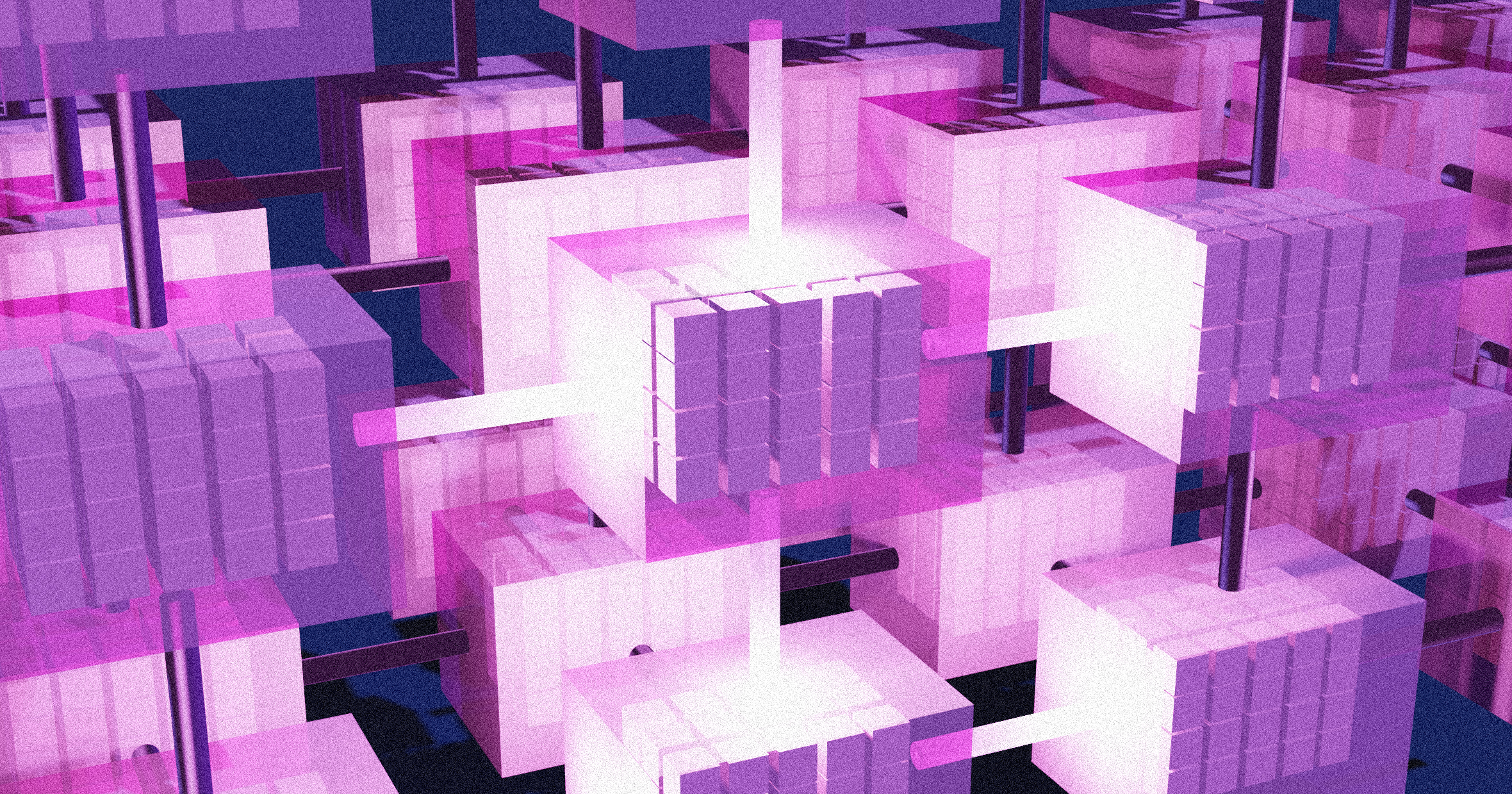 Artist's representation of a tensor network, showing many connected cubes. Tensor networks enable researchers to tackle quantum physics problems previously thought to be solvable only by quantum computers.
