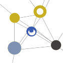 Five connected dots to show a network